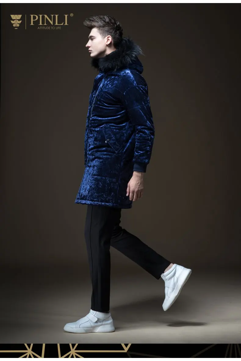 Мужские зимние куртки Chaquetas Hombre, зимние куртки для мужчин s Pinli, мужское длинное пальто из енота B183405555