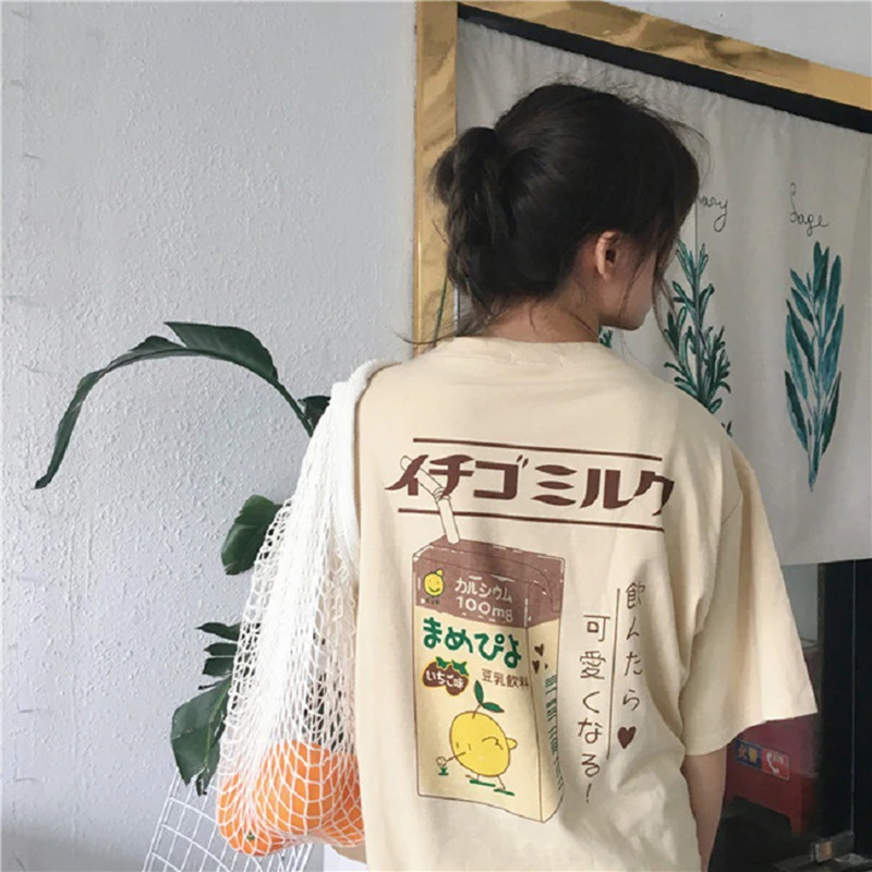 Женская летняя футболка с коротким рукавом принтом Love Heart Milk Box топ в стиле