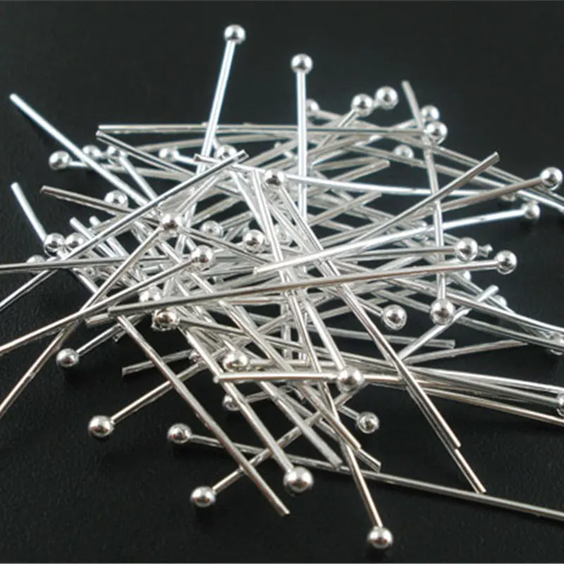 DoreenBeads 400 шт шарик серебряного цвета на голову шпильки 30x0,7 мм(21 калибр)(B03979), иу