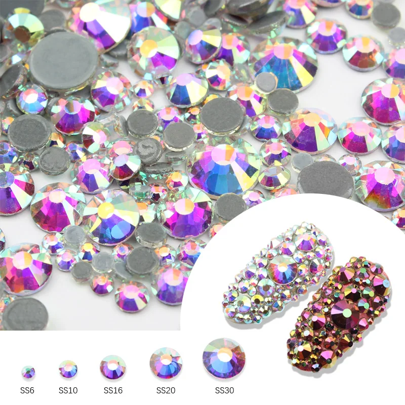 Стразы смешанных размеров 40 цветов стразы горячей фиксации со стеклянными