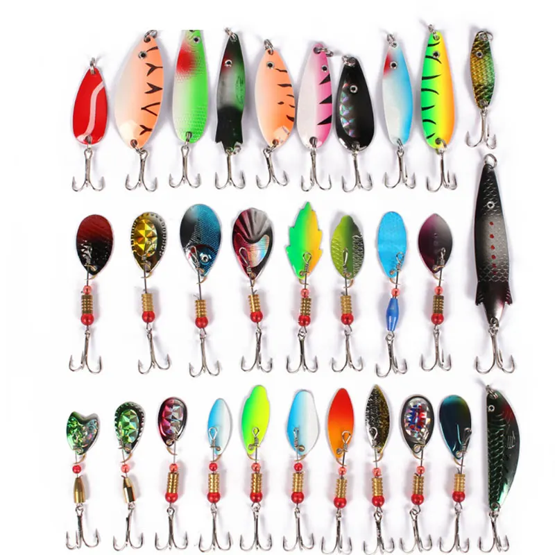Рыболовная приманка 30 шт./лот Minnow/popper Spinner ложка металлическая искусственная iscas