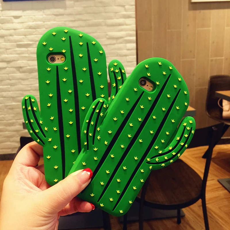 3D мультфильм Кактус чехол для iPhone 10X5 C 5S SE 6 6s 7 8 плюс Samsung Galaxy S8 Plus S7 Edge милый