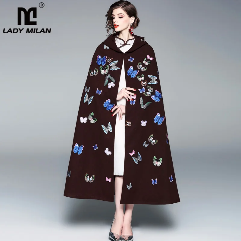 2019 Весна Для женщин с капюшоном одежда длинным рукавом вышивка бабочки модные
