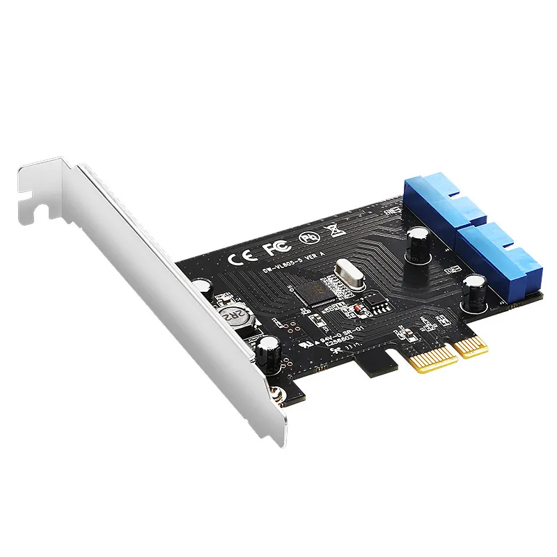 Суперскоростная PCI Express к двойной 20 Pin USB 3 0 Карта контроллера E X1 2 портам головка с