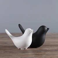 home decoration nordic creative black ceramic bird figurines accessories party crafts for living room shelves wedding ornaments