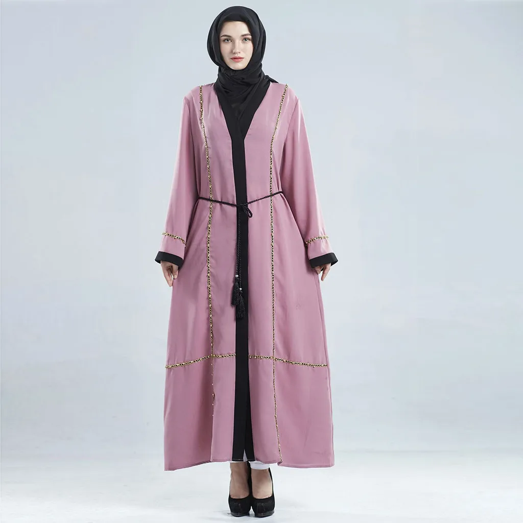 Модное мусульманское платье для взрослых в дубайском стиле женское Кафтан абайя