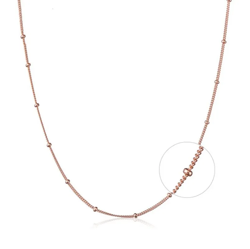 FOSIR 925 серебро цепочка из нержавеющей стали розовое золото Бусины Подвески для