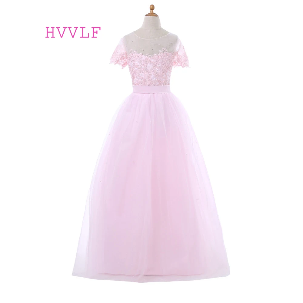 Розовые платья для девочек с цветочным узором свадебного торжества платье