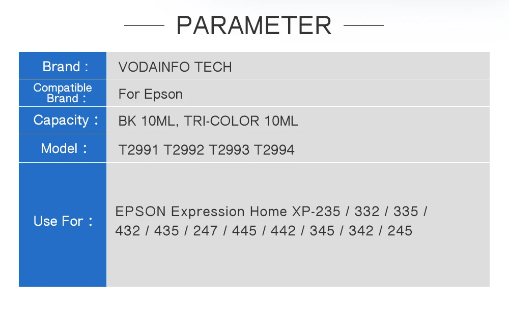 QSYRAINBOW t2991 чернильный картридж с продолжительным чипом совместимый для cartouche encre epson xp 245 xp 235 xp-342 xp-435 XP-442 XP-345