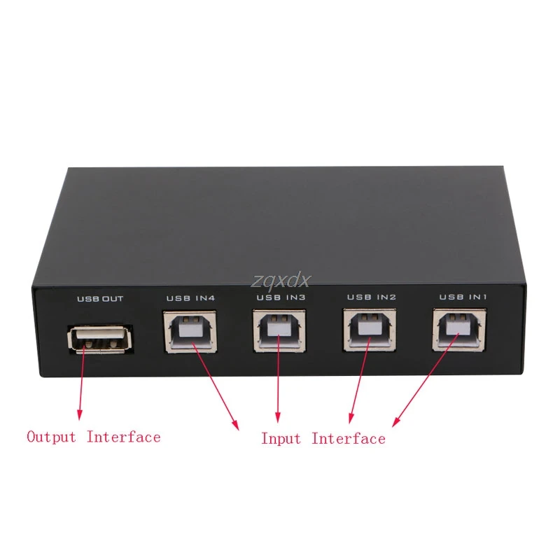 4 порта USB 2 0 совместное использование устройства переключатель адаптер Коробка