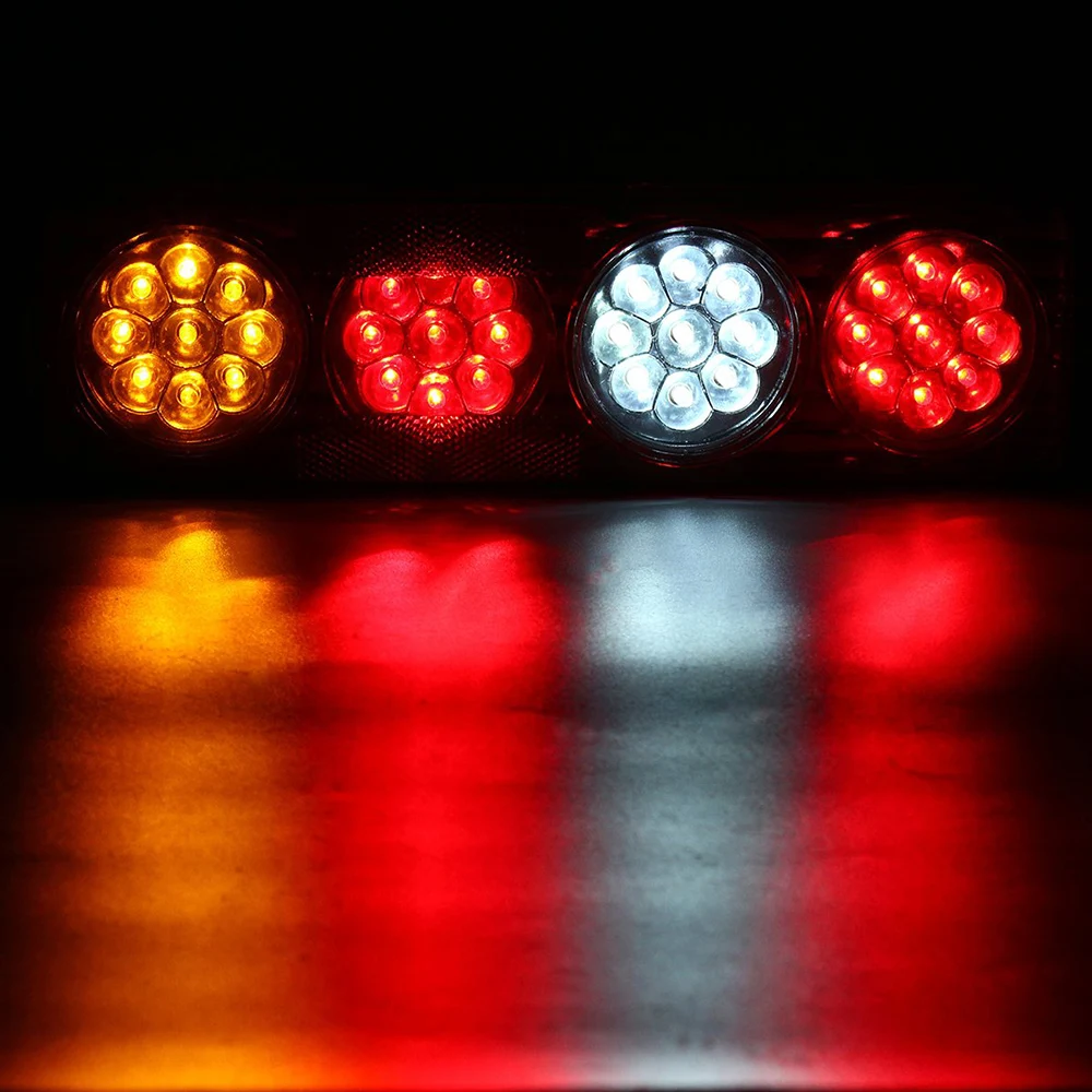 

1Pair 36LED Car Rear Tail Lights 12V 24V Truck Trailer Lorry Stop Turn Signal Revese Lamp Red Yellow White