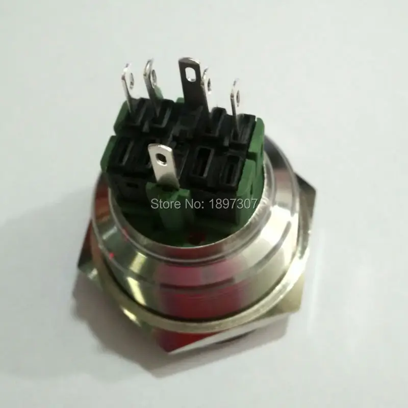 30 мм самоблокирующийся фиксация 1no1nc кольцо LED 220В 230В красный белый синий зеленый