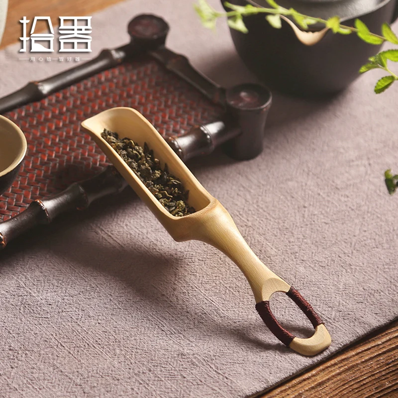 Китайские чайные ложки, набор из натурального бамбукового чая, чайная ложка, чайная мерная ложка для кофе, кухонный инструмент, чайный набор Kongfu, аксессуары, инструменты