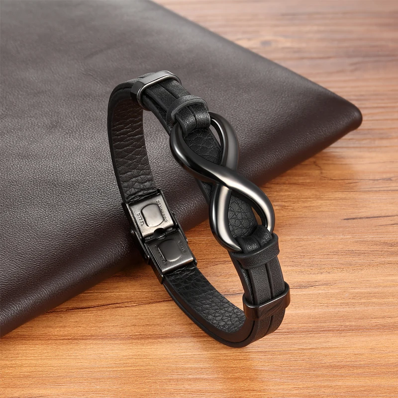 Минимализм бренд панк классический Плетеный черный дизайн 8 форма мужской