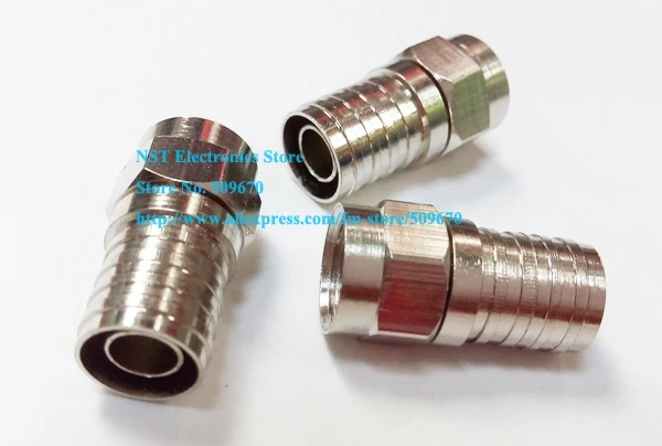 Free Shipping /50pcs/ RG6 F Connector Hex Crimp F-Type Adapter New | Обустройство дома