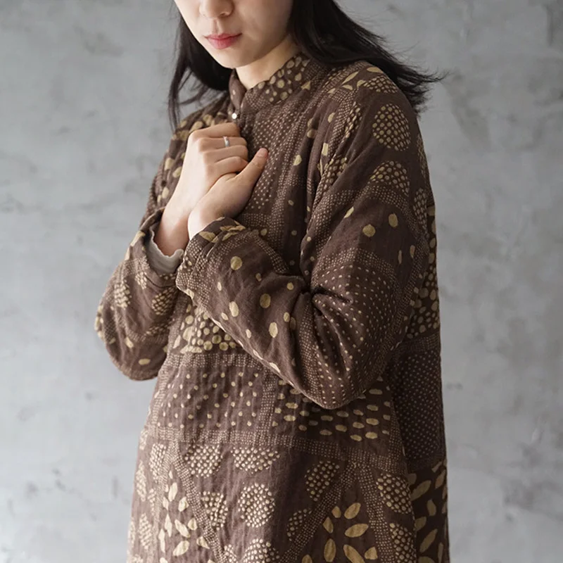 2019 новые весенние стенд с длинным рукавом платье женские одеяния цветочным