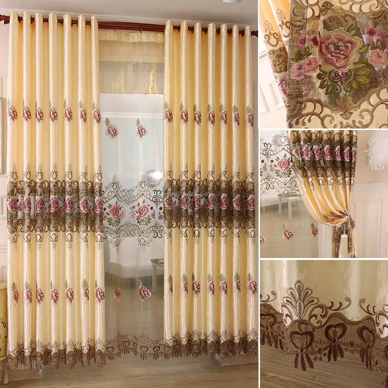 Недорогие европейские шторы с вышивкой роскошные для гостиной|curtains for|luxury