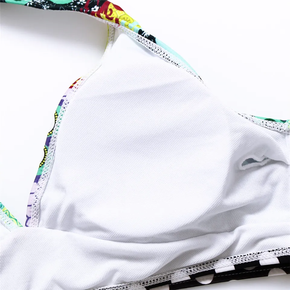 Trangel бренд бикини Для женщин Холтер Купальники Винтаж Цветочный Принт купальник