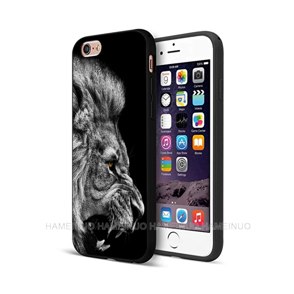 Черный чехол ТПУ для iphone 5 5s se 6 6s 7 8 plus x 10 силиконовый чехол для iphone XR XS 11 pro MAX чехол лев тигр Мода животное - Цвет: 11479