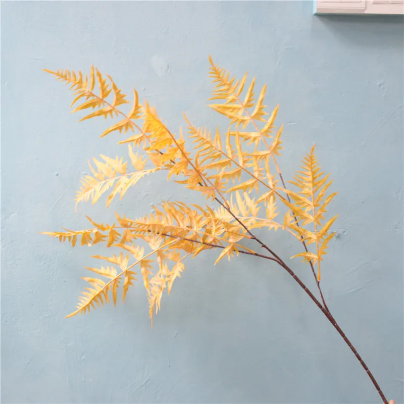 Autumn yellow Осень искусственный цветок цвет высокая ветвь персидский лист конфеты цвет мечта дом Свадебный проект организовать декоративный искусственный цветок - Цвет: Autumn yellow