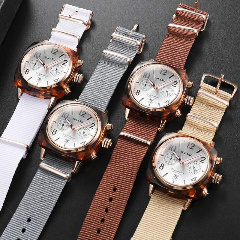 Брезентовый ремешок часы платье Мода для мужчин кварцевые женщин Роскошные