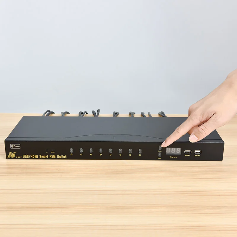 16 портов USB KVM Switch HDMI-compatibl компьютерный хост мониторинг обмен набором мыши и
