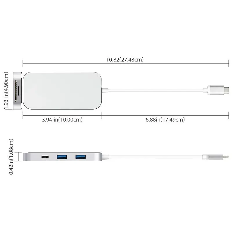 Amkle 7in1 USB C концентратор Тип совместимому с HDMI SD/TF 3 5 мм адаптер ключ для MacBook Pro