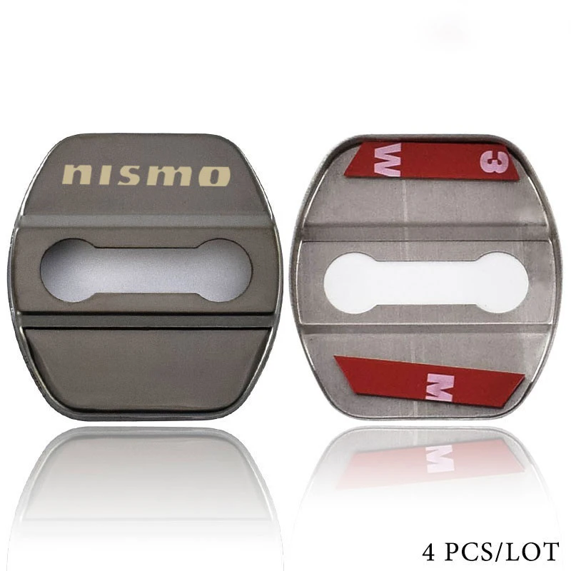 Car Door Lock Cover Protective Stainless Steel Case For Nissan nismo Emblem Badges Accessories Styling 4PCS/Lot | Автомобили и