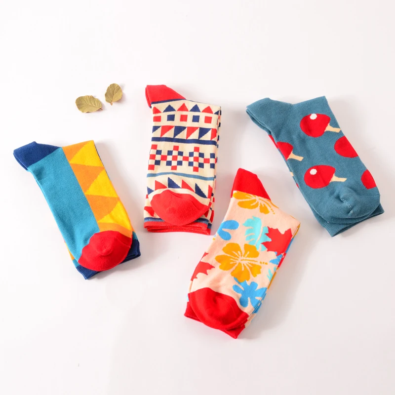 Новые яркие мужские счастливые носки в британском стиле милые модные длинные хип