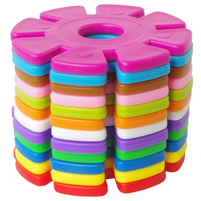 100 шт Детские игрушки для малышей многоцветные строительные снежинки креативное