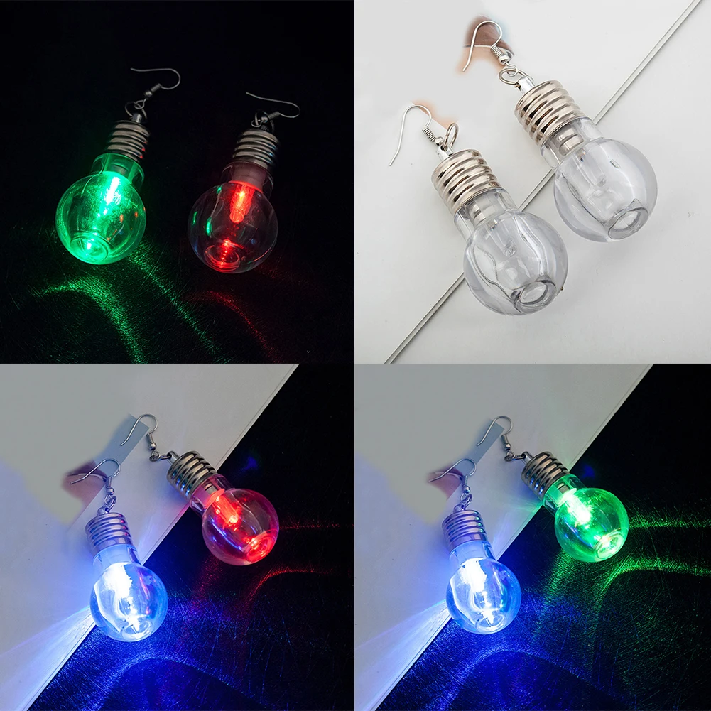 1 пара модных цветных серег-гвоздиков светильник светодиодные серьги вечерние