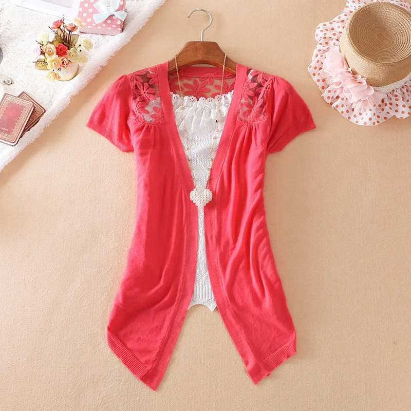 Тонкие свитера кардиган Новинка лета 2017 женская рубашка с кондиционированием