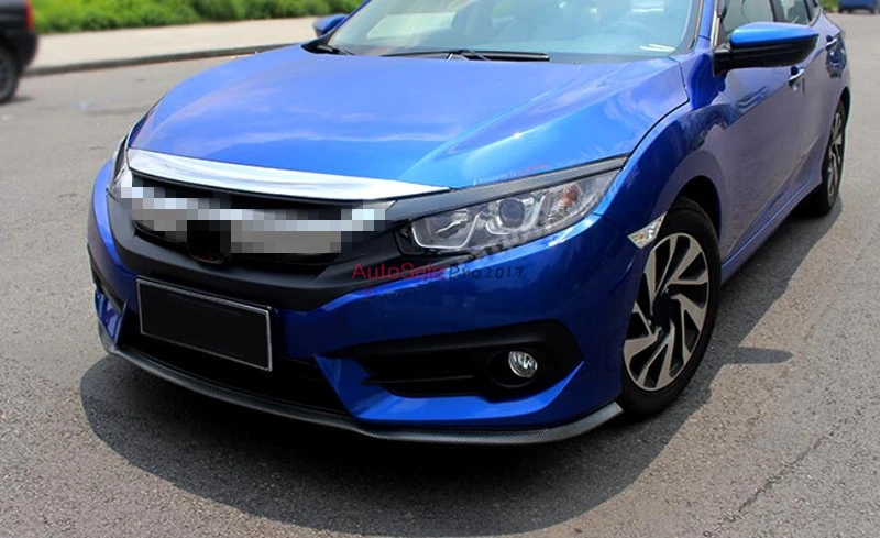 Для Honda Civic 10 поколения 4dr Седан 2016 2017 ABS хромированный пластик Передняя