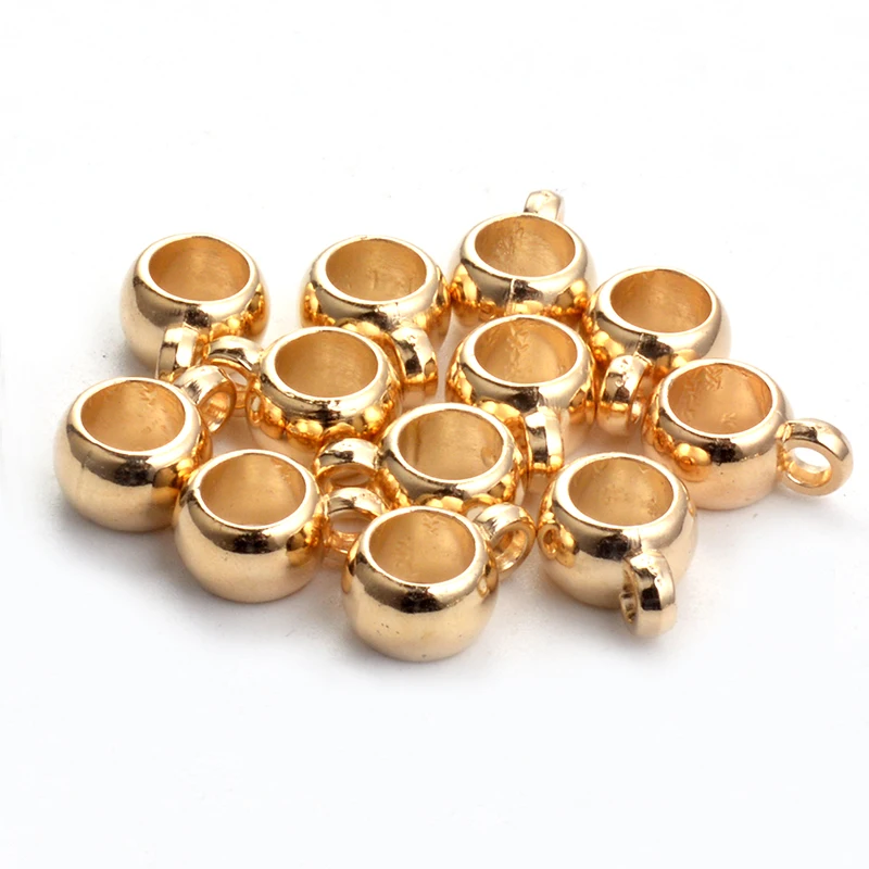 Бусины-разделители с большими отверстиями позолоченные/Родиевые 50 шт./лот |