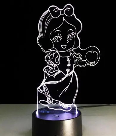 Girl 4 Детская кукла для спальни, игрушки для девочек, игрушки Анна, Эльза, кукла, светодиодный светильник, 7 цветов, меняющий ночник, светильник, 3D ночник, подарок для девочек - Испускаемый цвет: Girl 4