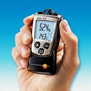 Testo 610 удобный измеритель влажности и температуры расчет точки росы влажная лампа