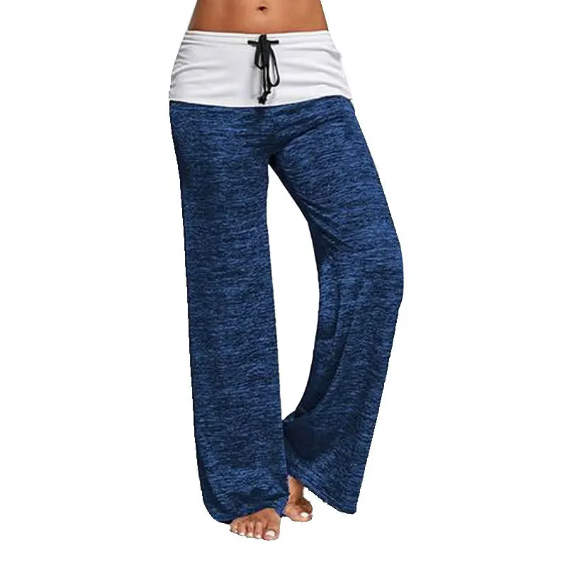 Широкие спортивные брюки для женщин с высокой талией эластичные брюки-клеш