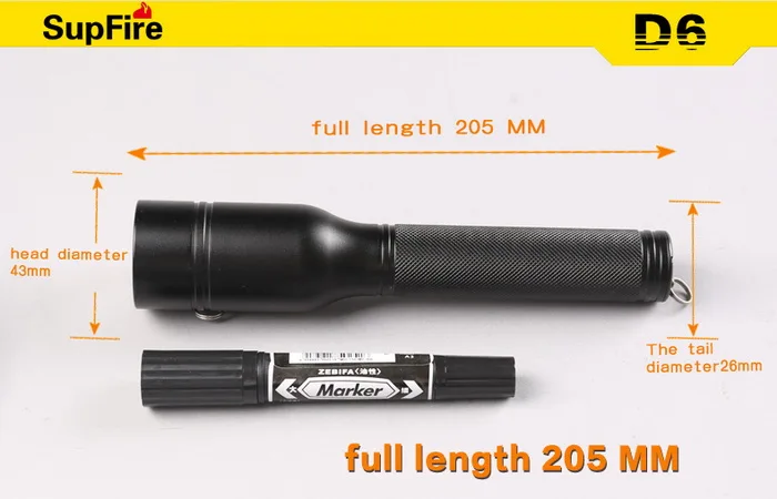 Supfire D6 160 м подводный профессиональный Взрывозащищенный мощный светодиодный фонарик для дайвинга класс ExibII