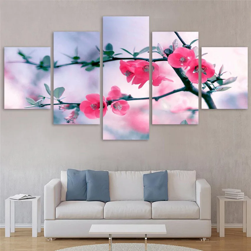 

Hot Sale Wintersweet Canvas Art 5pcs Modern Sunflower Wall Picture Painting For Home Flower Decorative Poster Printed On Canvas