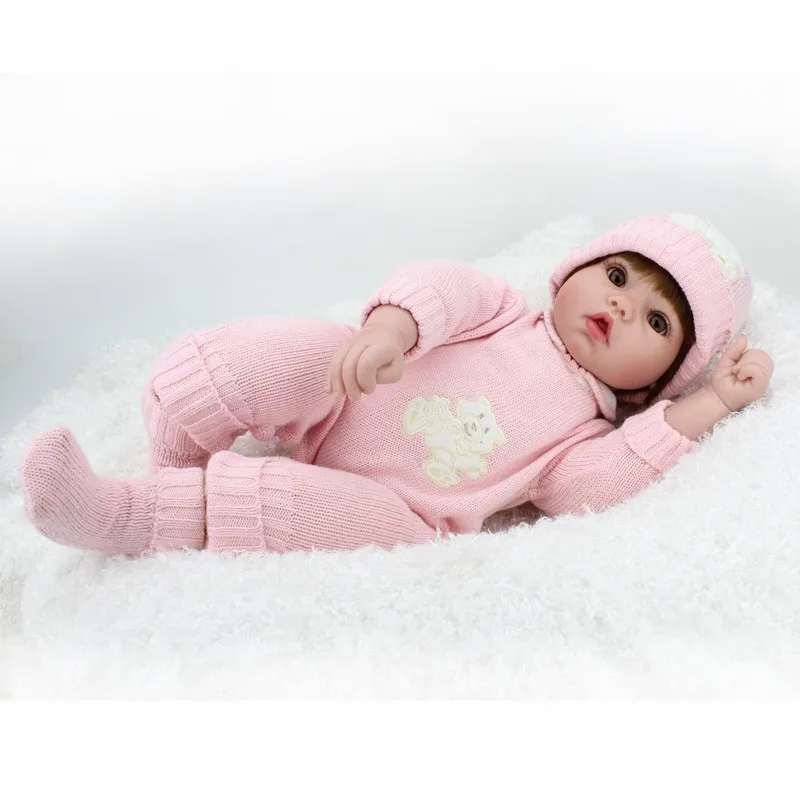 20 дюйм(ов) Кукла Возрождается Мягкие Виниловые Kawaii Reborn Младенцы Девушки Розовый Ползунки Новорожденных Куклы