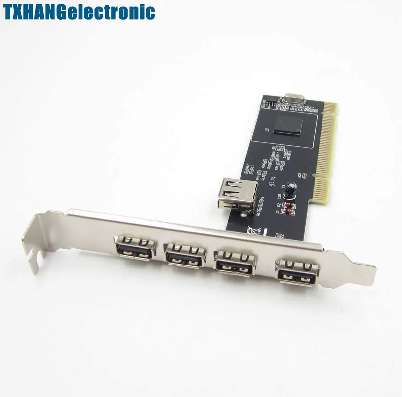 New High Speed 480Mbps 5 Port USB 2.0 PCI Hub Card Controller Adaptor Module | Электронные компоненты и