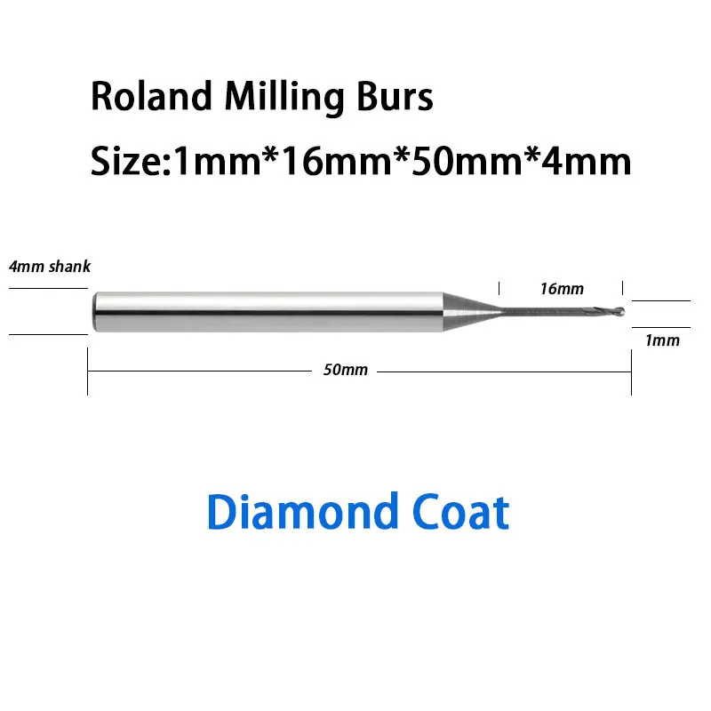 

1.0mm Ball High Quality Roland D30, D50, 51D Cad/Cam Dental Carbide Milling Burs