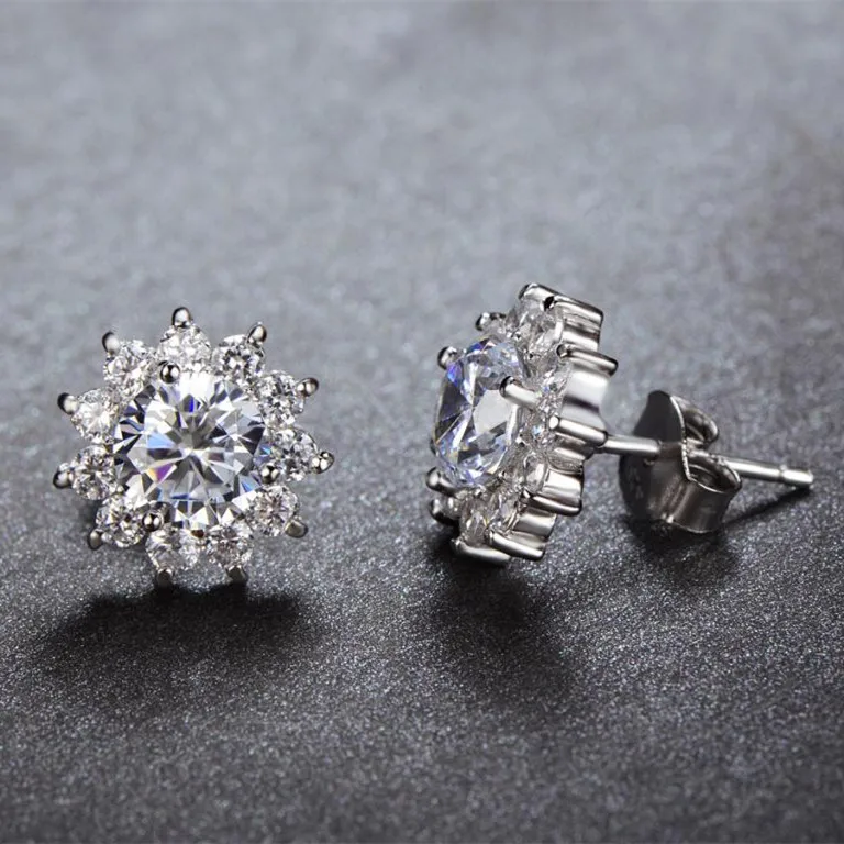 Test Positive Warranty Test Positive 6.5MM 1Ct each G-H Moissanite Diamond Stud Earrings 925 Sterling Silver Earring | Украшения и