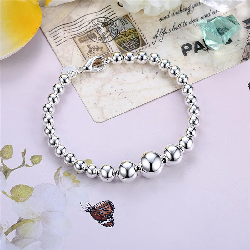 KimJ SPCH165 bracelet the youngly season of fashion design silver color plated metal bean lovely for young woman | Украшения и