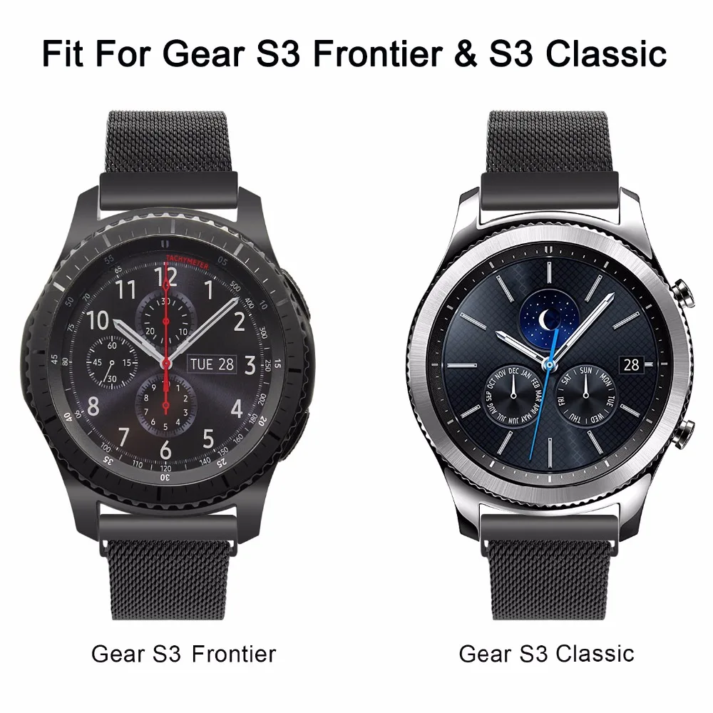 Ремешок для часов из нержавеющей стали 22 мм Миланская петля для samsung Galaxy Watch 46 мм gear S3 ремешок на запястье металлический ремень браслет