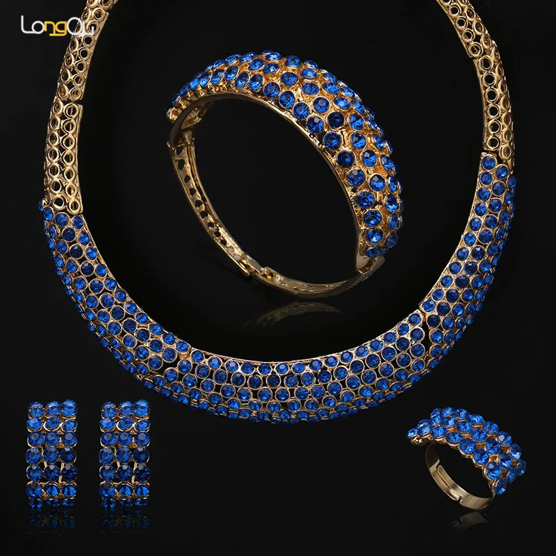 2018 голубое ожерелье свадебные аксессуары золотого цвета для вечеринки ювелирные