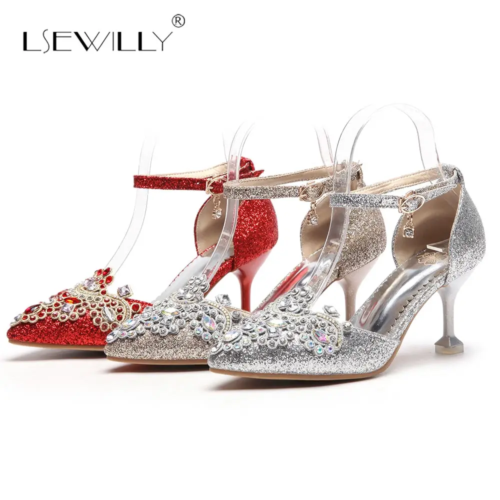 Lsewilly/женские сандалии-гладиаторы Обувь на тонком высоком каблуке со стразами