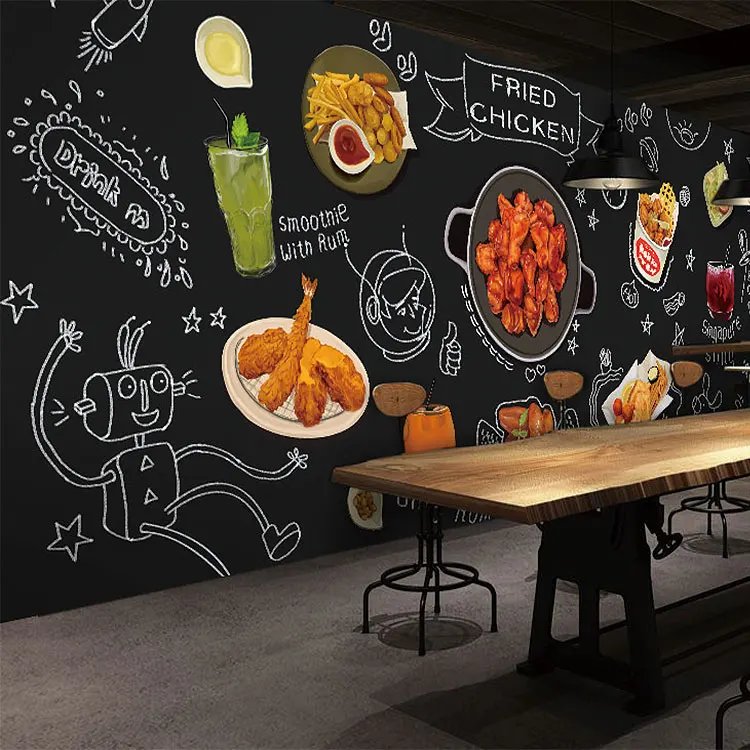 Пользовательские 3d росписи жареная курица кухня горячий горшок барбекю бар Снэк