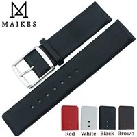 maikes high quality double sided genuine leather watch band strap 16 18 20 22 mm thin soft black watchbands for ck calvin klein