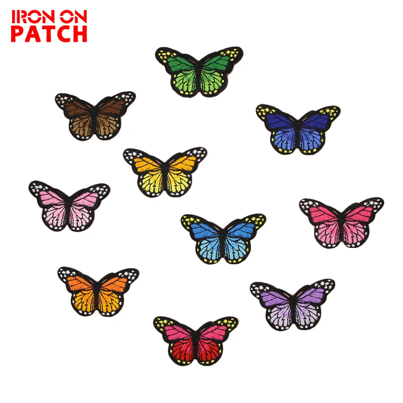 10 шт. бабочка вышитый патч железо на бабочках патчи исправление мотив аппликация
